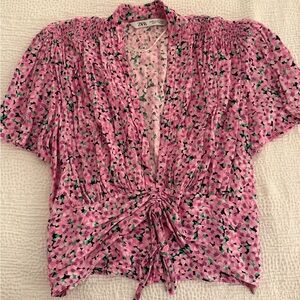 NWOT Zara Pink Floral Crop Top